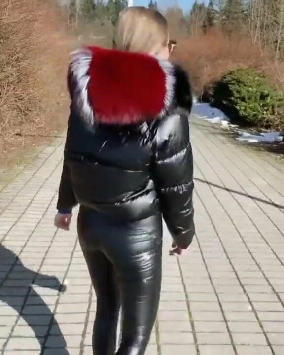 Miss Fur in Glossy Short Puffer Jacket