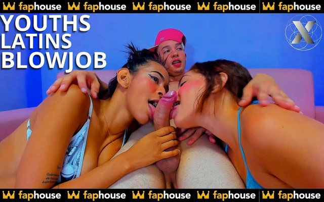 Young Latina Sluts Give Hot Blowjobs to a Huge Cock