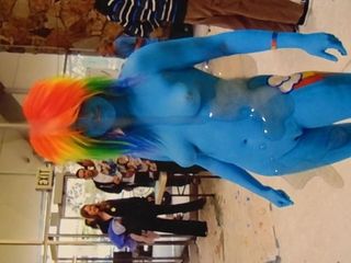 Cum tribute to bodypaint cosplayer