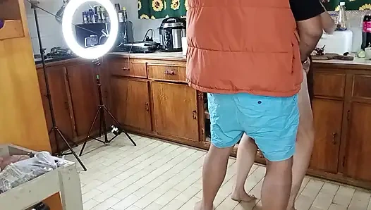 She tried to make salad and then she ate some cock