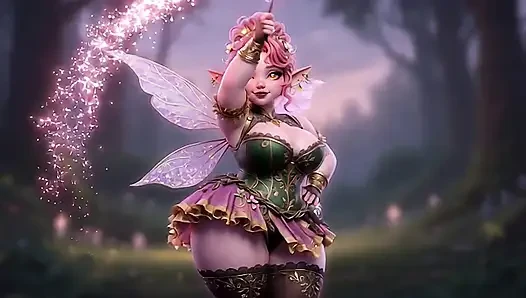 Thicc rosa fee twerking massiver arsch mit zauberstab