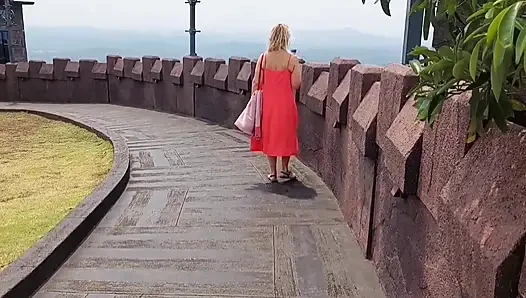 Schöne Blonde Reife Ehefrau Genießt Ihren Tag