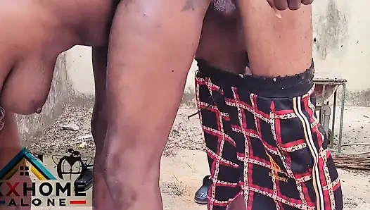 Sex Addicted Nasty Bitch Fuck Her Husband Brother Outside Behind the Window