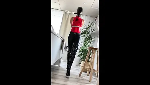 Lateks esaret yüksek topuklu ayakkabılar