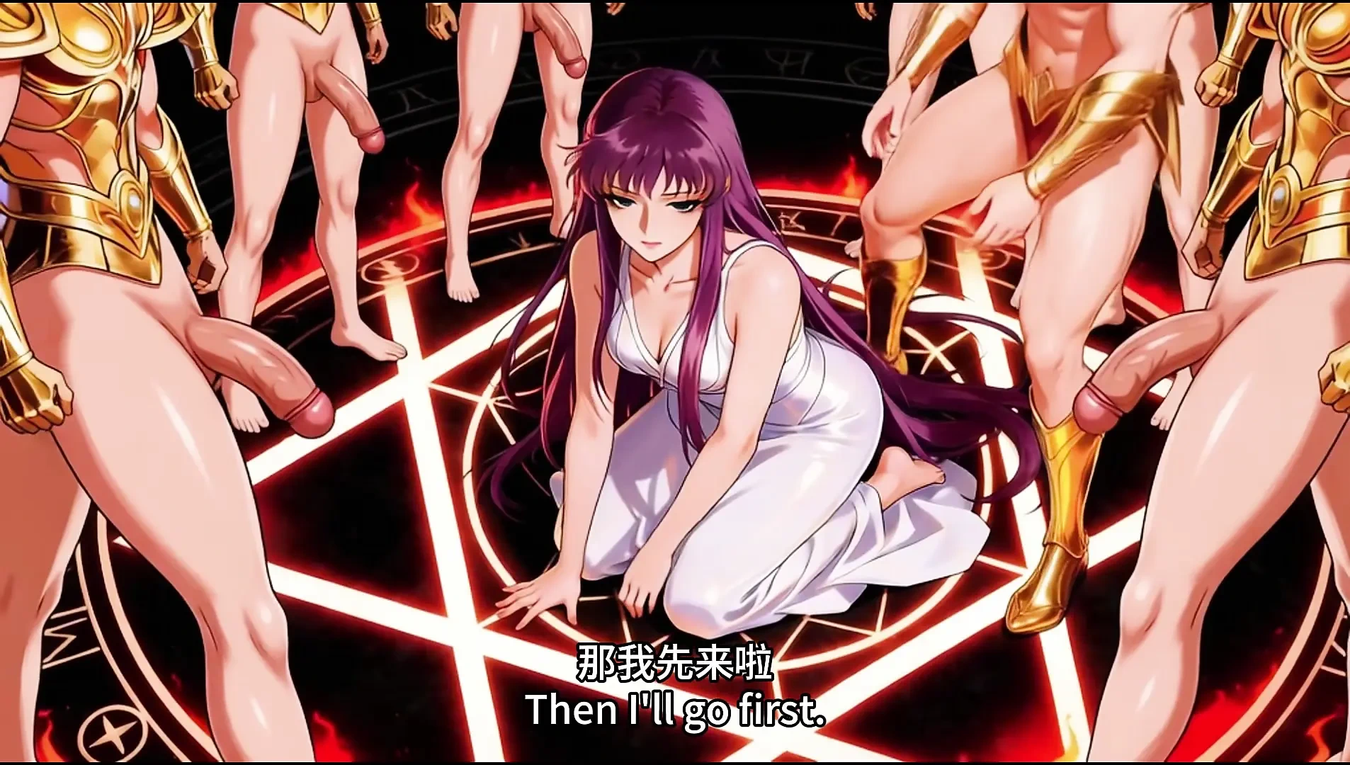 Saint Seiya: Athena vs 12 Gold Saints Gangbang, sex in the swimming pool, blowjob, ASMR,3P,Train,Doggy Style,