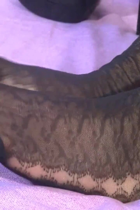 Cute Laura in action with her feets