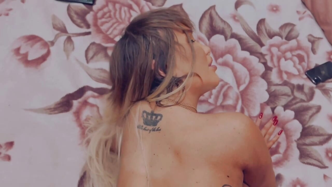 Tattooed Blonde Sucks Deeply and Takes a Hard Doggy POV - Red Nails Spread Ass