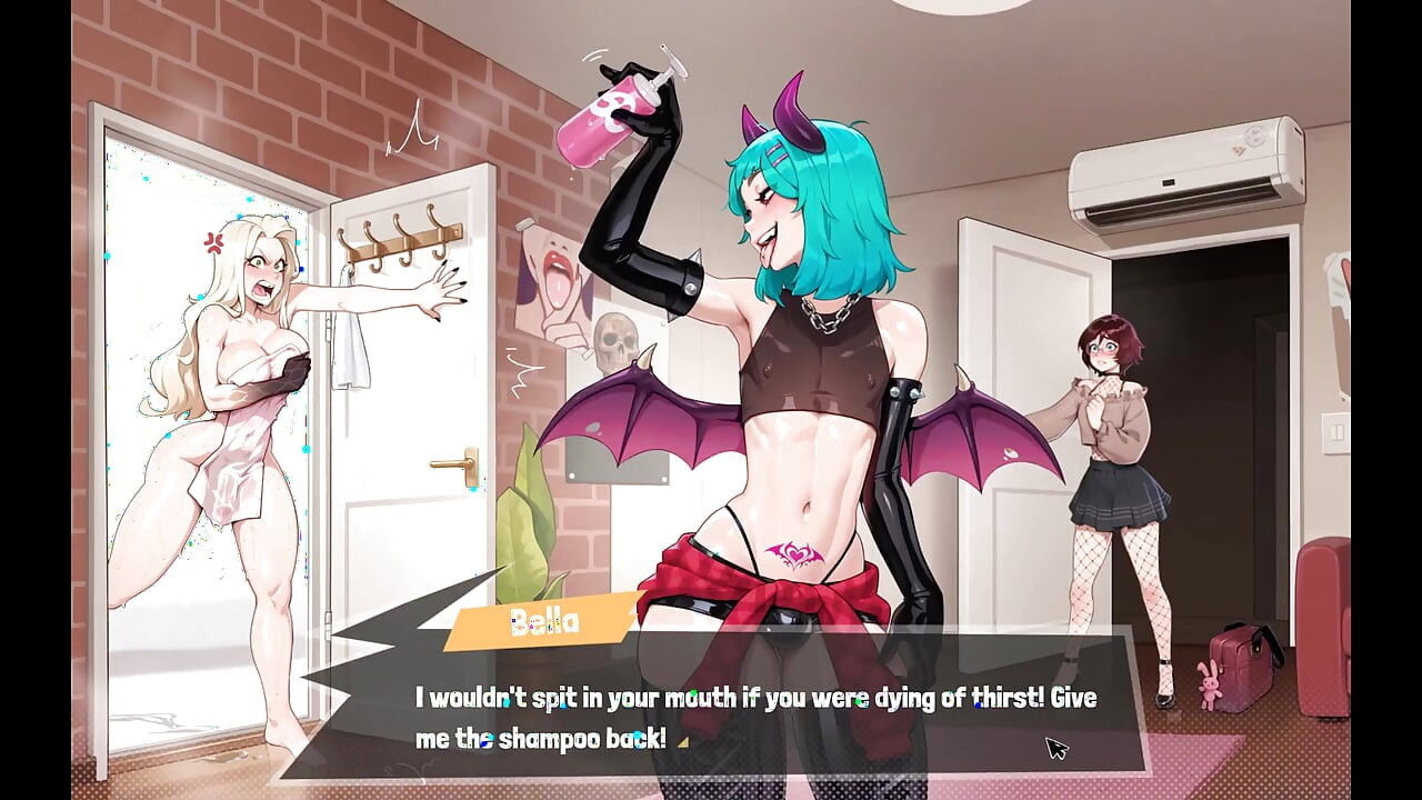 Femboy Futa House Futanari Hentai Game Ep.1 the Cute Goth Girl Is Hiding a Small Cock Under Her Skirt!