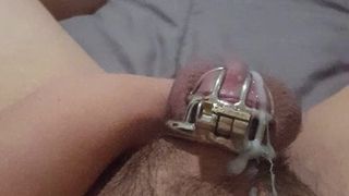 Prostate toy orgasm in chastity