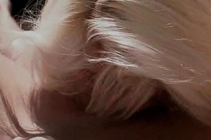 Le oche bionde platino si divertono con lo strapon a bordo piscina