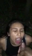 Side piece sucks me in the woods