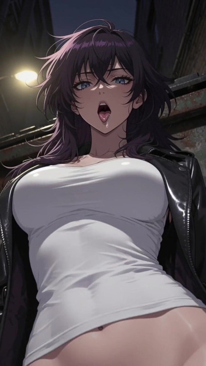 Mysterious anime woman in side alley seduces you | Clip 1