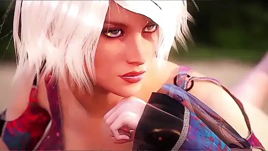 Грудастую блондинку на пляже трахнул в задницу большой черный член 3D