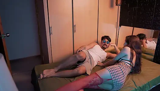 Looking for My Stepsister I Get with Her Girlfriend, We Fuck and She Sees Us