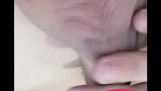 Teen cock massaging at night