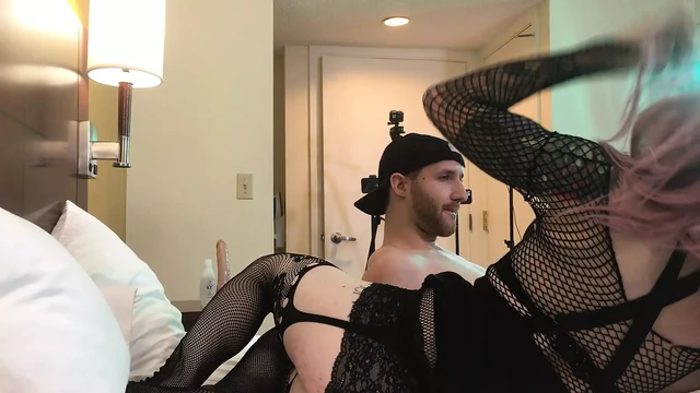 Goth TS Sucks Cock