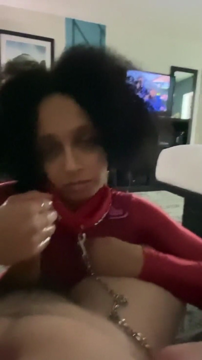Leena Rayz - Slave with tiny and pretty hands strokes a shiny white cock | Clip 1
