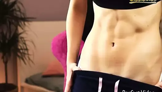 Shy girl with abs