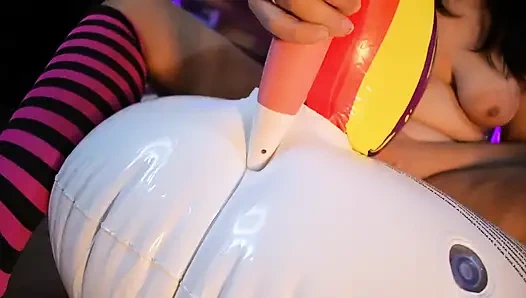 Трах и поп надувной единорог с дилдо - зайчик-лонер