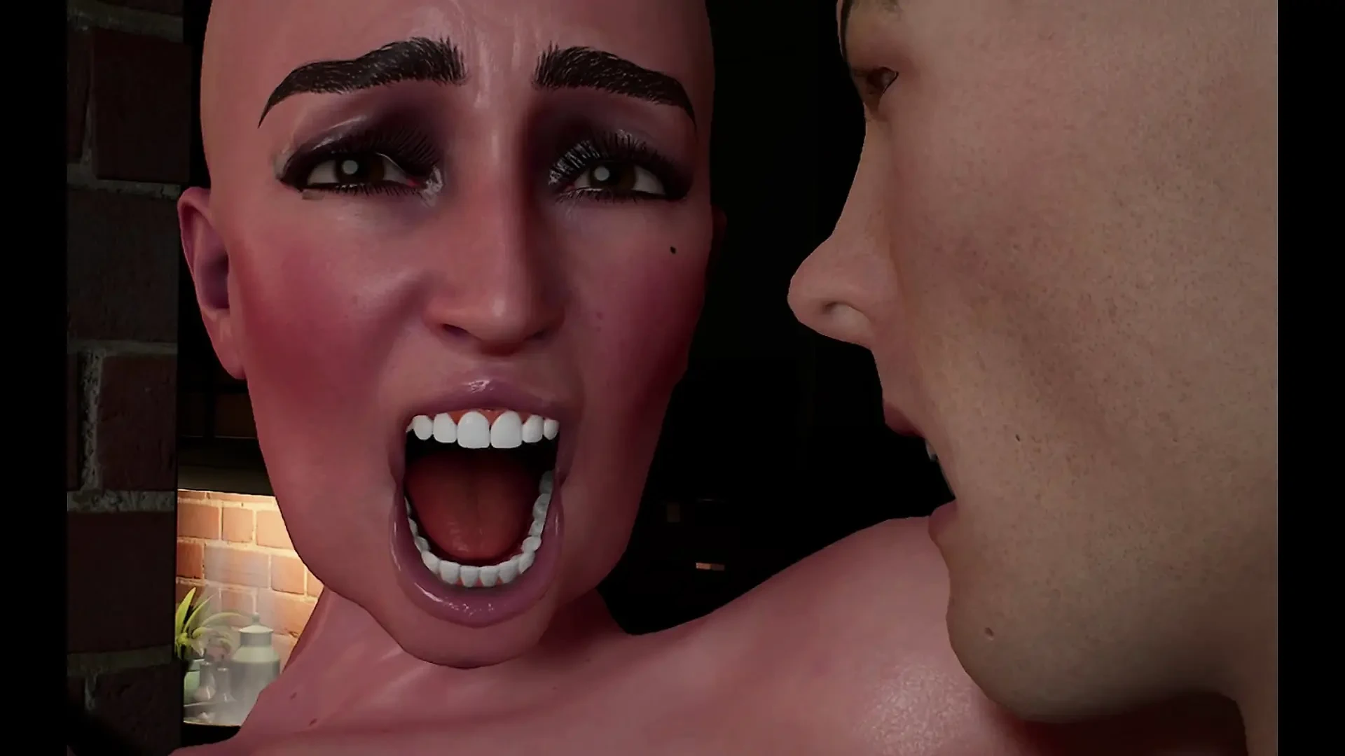 52 Yo Mature Bald Woman with Big Tit and Nipples Fuck Anyoung Artist