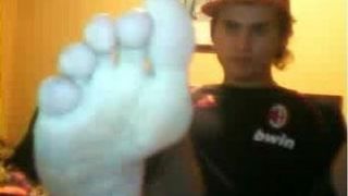 Straight guys feet on webcam #558