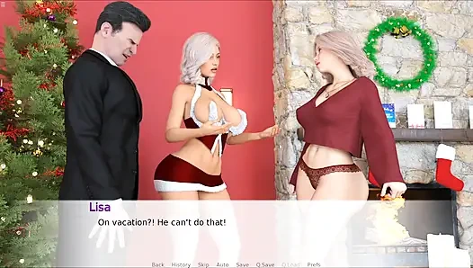 Lisa Giving Blowjob Big Cock Infront Of Cuckold Santa Claus Girl