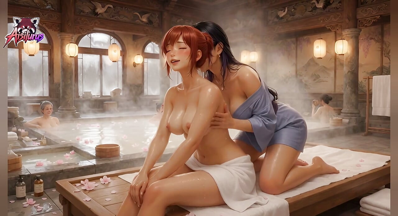 Sensual Onsen Night - Breast Caress & Neck Licking