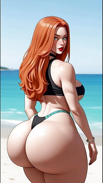 Huge Ass Bounce on Beach, Ai Animation