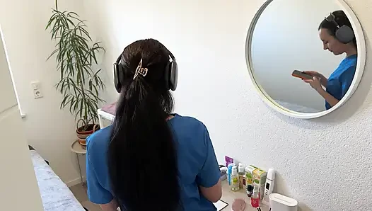 He Came Twice On The Massage Table - Handjob & Blowjob