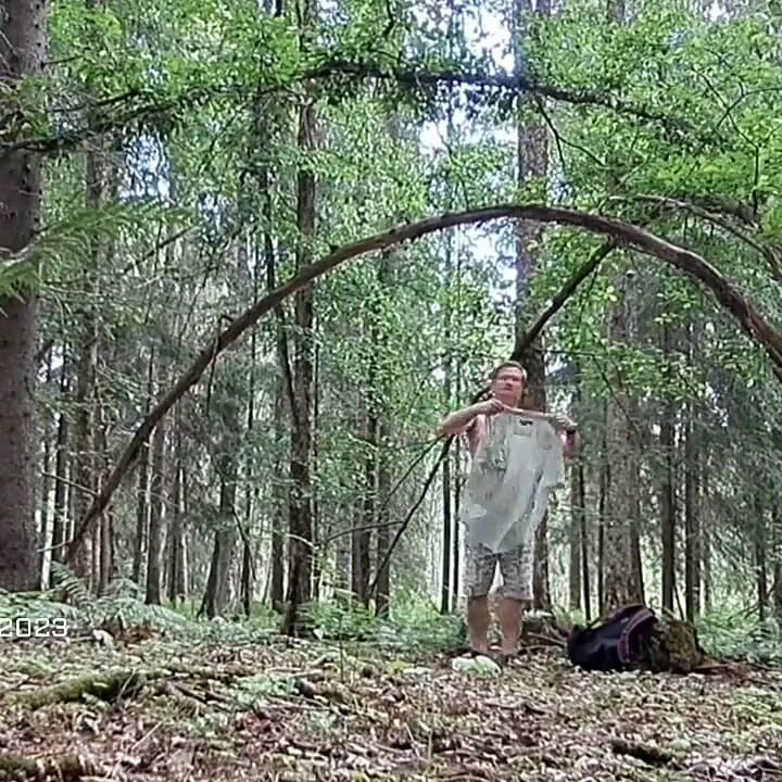 Naked Hike in Finnish Forrest