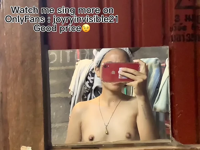Young girl naked singing in shower