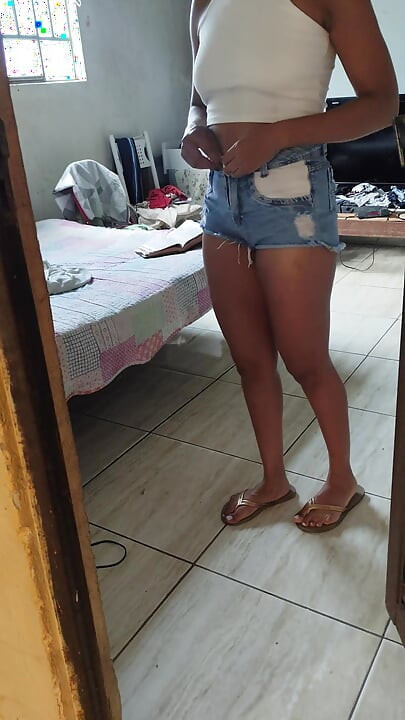 the young black and skinny girl at grandma's house