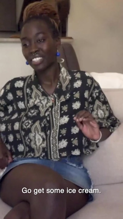 Epic moment from "Busty Ebony Model Bounces Wild On Gringo Producer At Casting Debut"