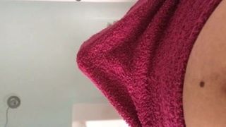 Exposing my big white cock in the bath!!!