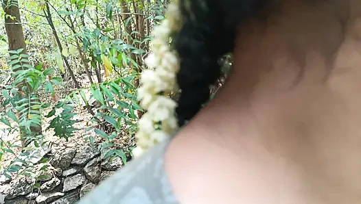 Cute neck licking outdoor romance