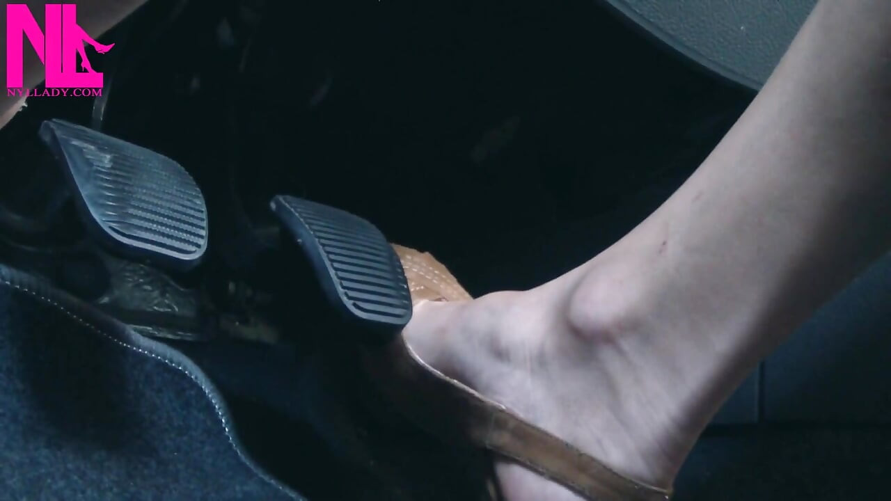 Revving and Driving in Light Brown Peeptoe Sandals