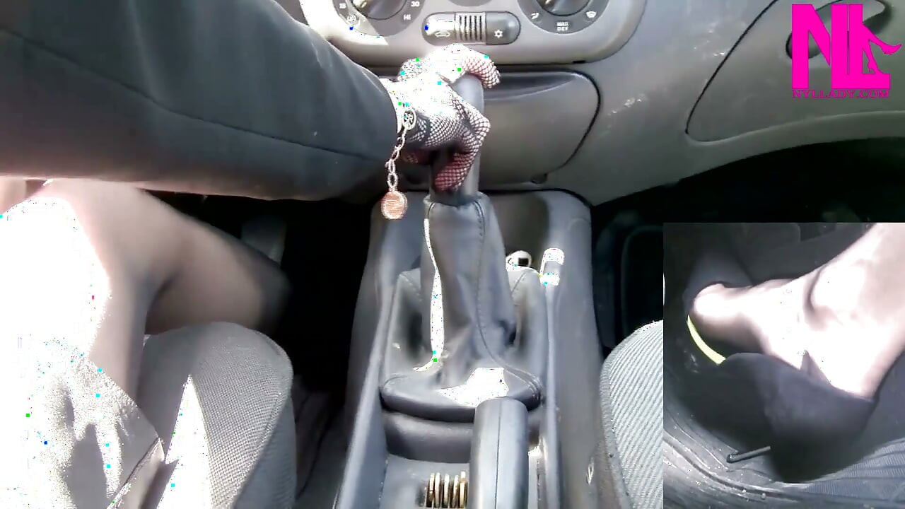 Sensual Treat of Shift Stick in Black Pumps with Metal Heels