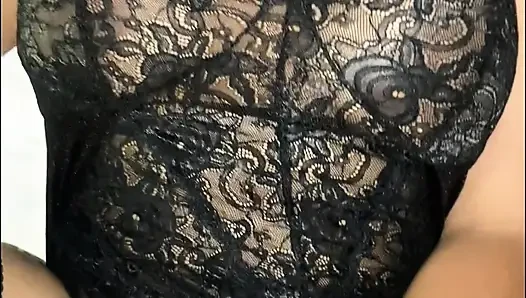Heißes schwarzes Kleid Party-Girl Hardcore Sex