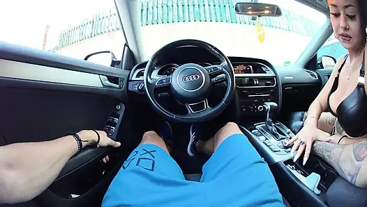 I give a blowjob to a stranger in the car