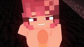 Minecraft-meisje neukt willekeurige man - Minecraft seks mod-animatie