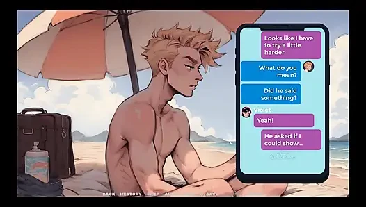 Моя новая девушка Табуированная хентай-игра Эпизод 27 Случайная эрекция на пляже, пока я переписываюсь с девушкой!