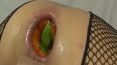 Gigantic anal vegetable insertions