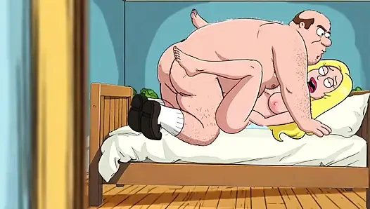 Aldatılan koca, karısının sevgilisiyle aldattığı için öfkeli. Karikatür