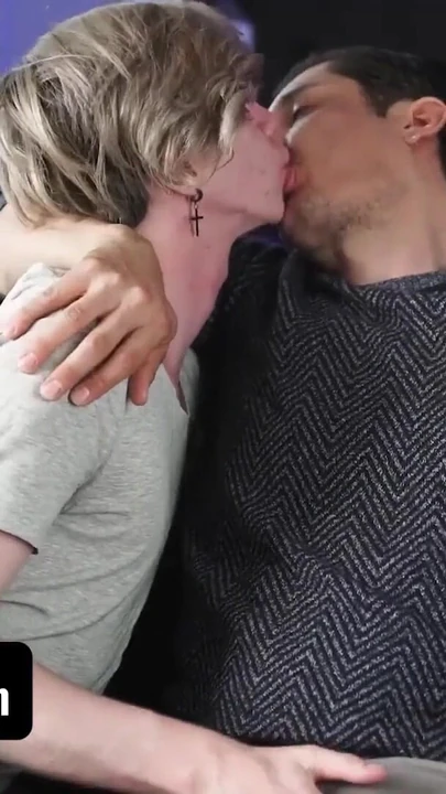 Emotional moment from "DadCreep - Cute Stepson Jordan Lake Gets His Bubble Butt Eaten And Drilled By Hot Latino Stepdad"