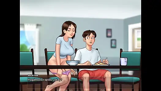 Stepmom vs stepdaughter, a tenant arrives at the house and they both want him - summertime saga