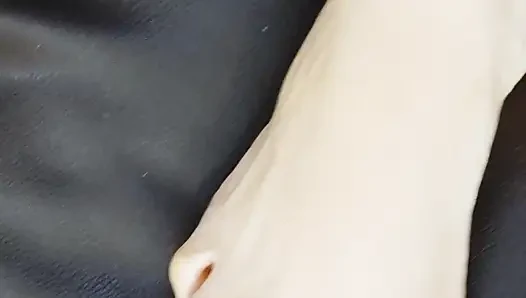 Hot stepmother masturbates for her stepson with a 22-centimeter black di...