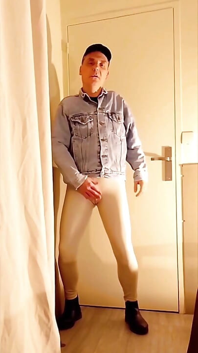 Arousing in White Vinyl Leggings