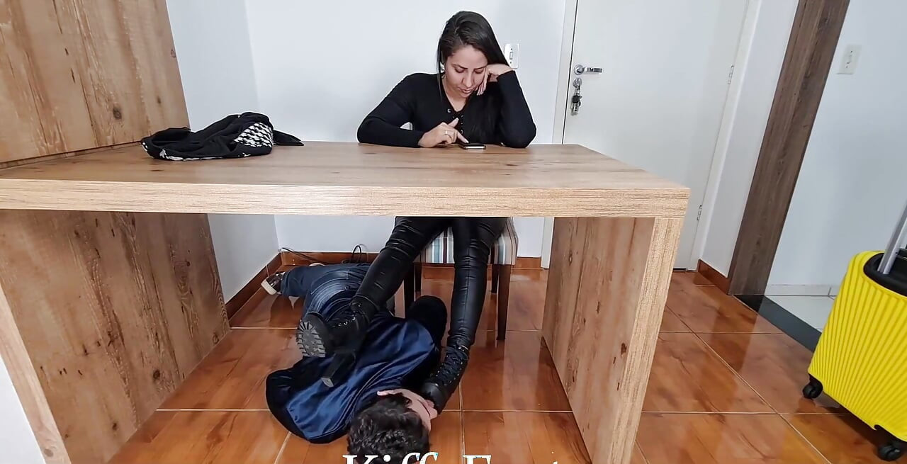 Goddess Kiffa - Foot Slave Cleans High Heels Boots