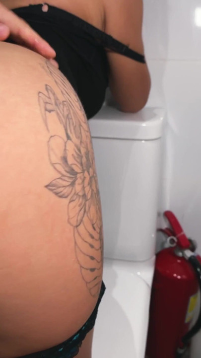 New married neighbor. Fucking in the toilet. Total slut. | Clip 1