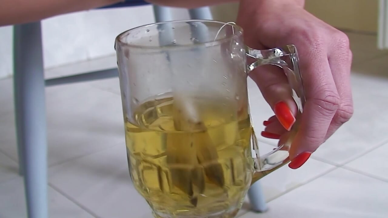 Slave Lets Piss on Him